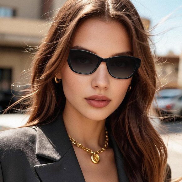 Polarized Cat Eye Sunglasses Women Vintage Acetate UV400 Protection Shades - Picture 2 of 7